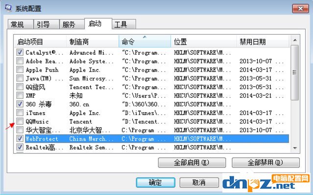 圖文詳解怎么取消開機自動啟動軟件（win7 xp都適用）